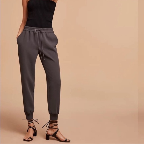 Aritzia Wilfred Buffon Crepe Joggers Dark Grey - Picture 12 of 12